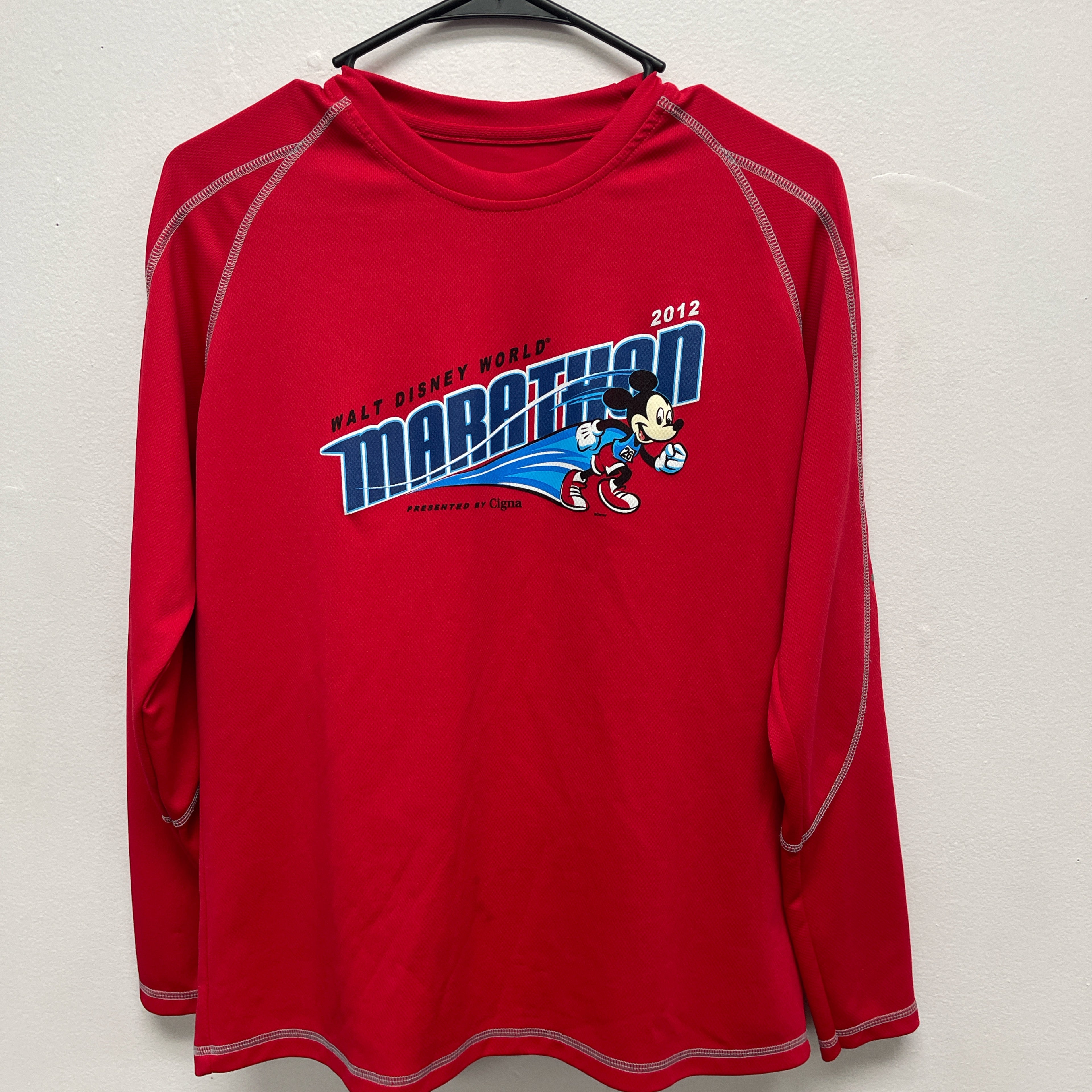 Red Mickey Mouse Marathon long sleeve shirt #Disney #Running size small